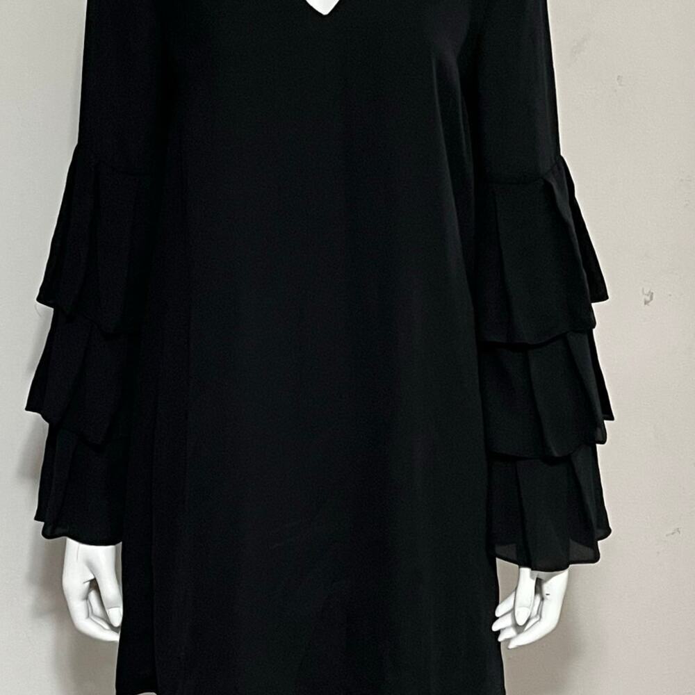 Bailey/44 Black Ruffled Sleeve Mini Dress Size Medium - Picture 5 of 12